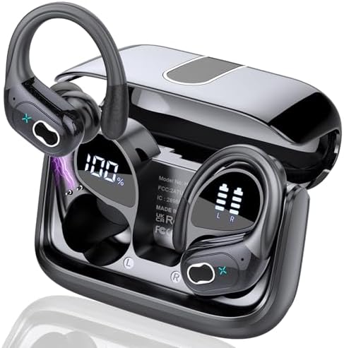 Ultimate Bluetooth 5.4 Wireless Earbuds with 75-Hour Playtime – Ergonomic Deep Bass Sport Headphones with IPX7 Waterproof Rating for Active Lifestyles, Advanced ENC Noise Cancelling Mic for Superior Call Clarity – Ideal for Fitness and Outdoor Activities