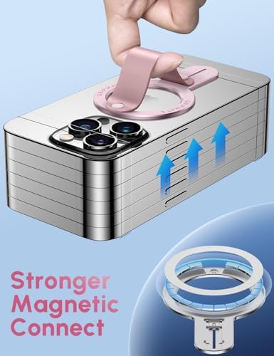 Mag Safe Magnetic Phone Grip for i Phone 12-16 – Ergonomic Detachable Ring Holder in Elegant Silver – Ultimate One-Handed Control and Security – Lightweight Loop Design for Seamless Everyday Use – Perfect Accessory for Enhanced Smartphone Experience