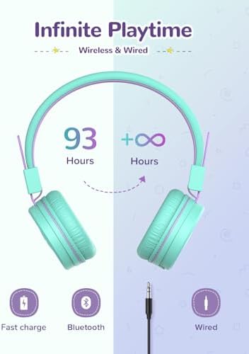 Stylish Pink i Clever BTH02 Kids Bluetooth Headphones – Unmatched 93-Hour Playtime, Lightweight & Foldable Design for Easy Portability, Fast Type-C Charging, Advanced Bluetooth 5.4 Connectivity, Safe Volume Limiting for Young Learners, Perfect for Music, Audiobooks, and School Use – Your Child’s Ultimate Audio Experience