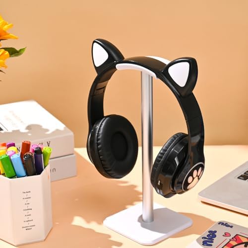 Playful Cat Ear Bluetooth Headphones for Kids – Foldable Over-Ear Design with LED Lights, Safe Listening Volume Control, Built-in Microphone, and Multi-Device Connectivity – Ideal for Music, Movies, and Gaming on i Phones, i Pads, Smartphones, and More!