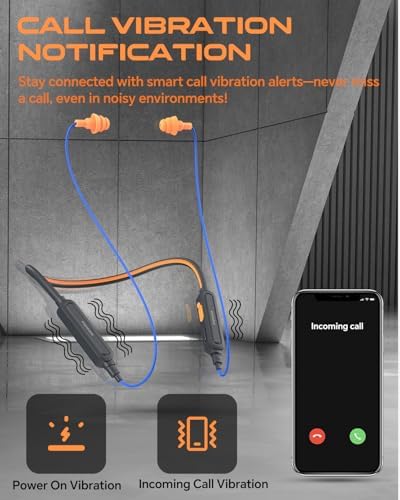 MIPEACE OSHA-Certified Bluetooth Neckband Headphones – Superior 29 d B Noise Cancellation with 20+ Hours of Continuous Play and Four Custom EQ Modes for Enhanced Audio Control in Construction and Safety Settings