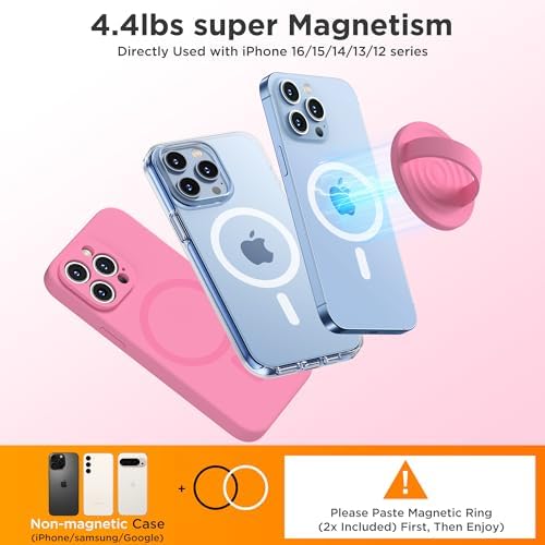 Upgraded Magnetic Phone Grip for i Phone: Premium Silicone Loop Holder with Mag Safe Compatibility – Ergonomic 360-Degree Stand, Non-Slip Design in Sleek Black for Enhanced Comfort and Secure Handling on i Phone 16/15/14/13/12 Pro Max/Plus