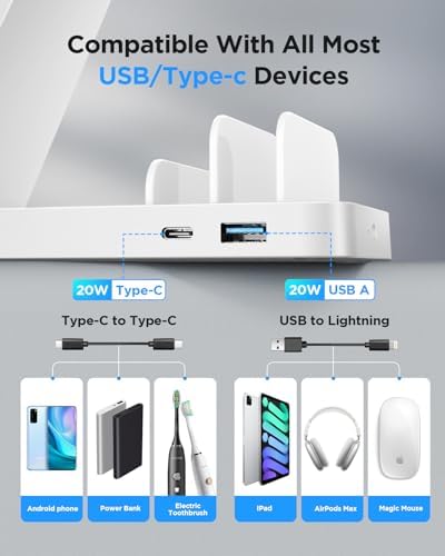 5-in-1 Wireless Charging Station for Apple Devices – Sleek Mag-Safe Dock for i Phone 16, 15, 14, 13, 12 Pro Max, Apple Watch, and Air Pods – Fast 15 W Charging, Magnetic Alignment, Compact White Design – Ultimate Multi-Device Charger with Overcharge Protection and Temperature Control