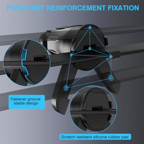 Universal Car Air Vent Phone Holder Clip – Adjustable Metal Hook with Triangular Stabilizing Foot – Optimized for Wireless Charging Compatibility – Effortless Hands-Free Navigation – 0.67-Inch Joint Ball for Superior Fit – Enhance Driving Safety and Convenience with Reliable Phone Access