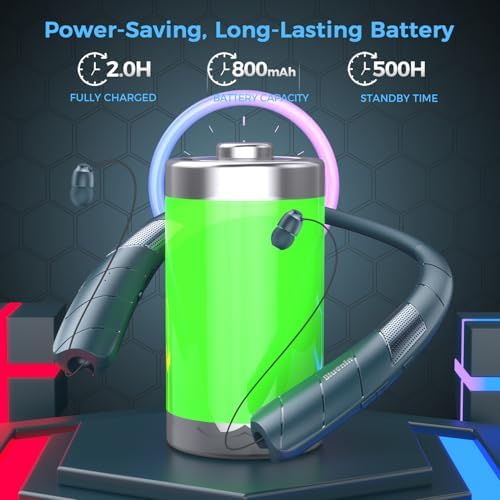 Revolutionize Your Sound with the 2-in-1 Neckband Bluetooth Headphones & Portable Speaker – Ultra-Lightweight 99 g Design, Retractable Earbuds for Simple Storage, Built-in Mic for Effortless Hands-Free Calling – Ideal for Home, Office, and Outdoor Adventures – Superior Sound Quality & Universal Device Compatibility