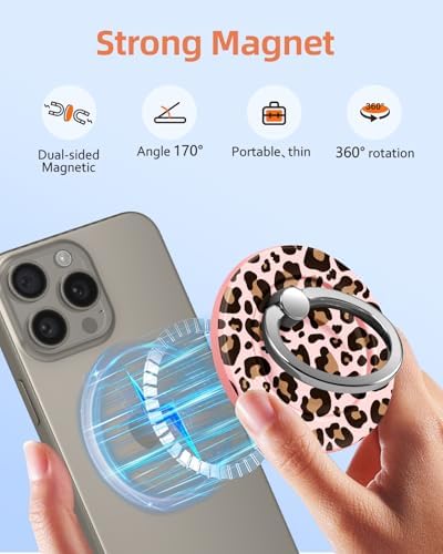 Magnetic Phone Grip Holder for i Phone – Adjustable Mag Safe-Compatible Finger Ring Stand with Fun Designs for Secure Selfies and Video Calls – Lightweight, Durable, and Removable Accessory to Elevate Your Smartphone Experience