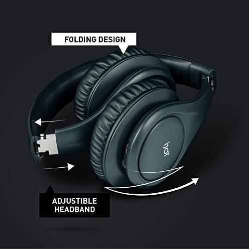 Unleash Your Audio Experience with i Joy Bluetooth 5.0 Over-Ear Foldable Headphones – 30-Hour Playtime, Hands-Free Microphone, and Chic Matte Black Finish for Ultimate Comfort and Portability