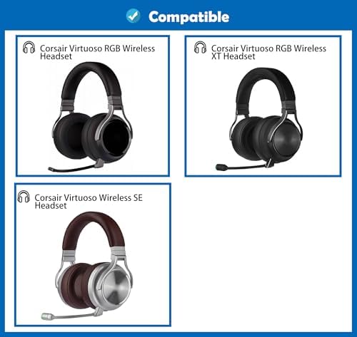 Upgrade Your Audio Comfort: Premium Mesh Fabric Memory Foam Earpads for Corsair Virtuoso RGB Wireless, RGB Wireless XT & SE Headsets – Enhance Sound Isolation & Durability for Extended Use