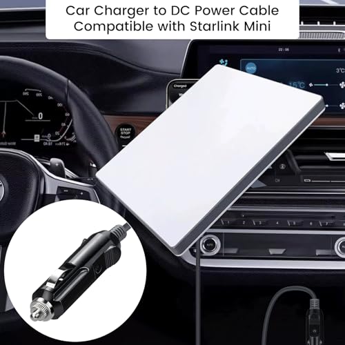 weishan 16ft Car Charger Cable for Starlink Mini, 12V-48V Car Charging Cord, PD30W USB-C and USB Digital Display Power Supply Adapter for Satellite, 5m Long, 18AWG – Enhanced Compatibility and Speed