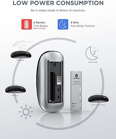 Sleek Purple Wireless Bluetooth Mouse – Effortless Dual Connectivity, 1600 DPI Precision, Whisper-Quiet Clicks, Long Battery Life for Enhanced Productivity and Versatile Device Compatibility