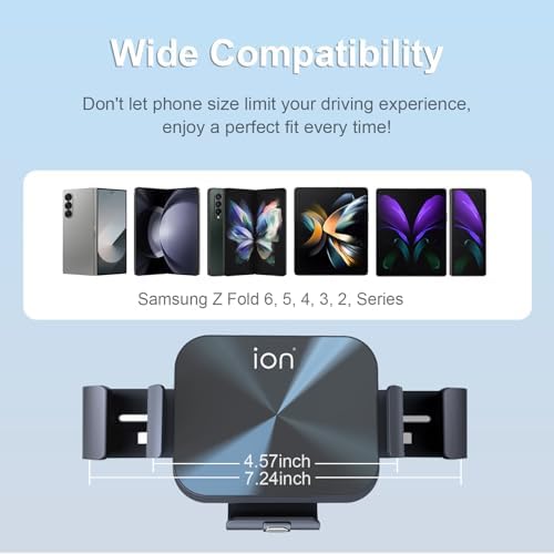 Revolutionary 2-in-1 Wireless Charging Car Mount for Samsung Galaxy Z Fold Series – 15 W Fast Charger & Versatile Phone Holder for Dashboard or Air Vent – Durable & Stylish Accessory for Effortless On-the-Go Charging and Accessibility