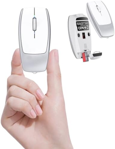 Compact Bluetooth Wireless Mini Mouse with TF Card Reader – Silent, Portable Optical Mouse for PC, Laptop, and Tablets – Ideal Travel Companion and Gift for Men, Women, and Kids – Enhance Productivity Anywhere