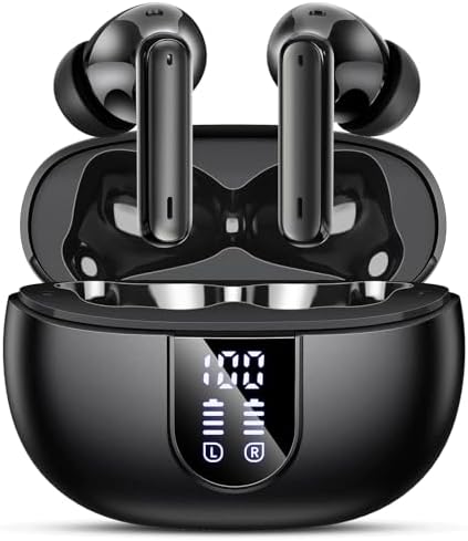 Elevate Your Sound Experience: Stylish Rose Gold Wireless Earbuds with Bluetooth 5.3, 40-Hour Playtime, Deep Bass Stereo, Noise-Canceling Mic, and IP7 Waterproof Durability for i OS & Android Devices – Perfect for Music Lovers and Active Lifestyles