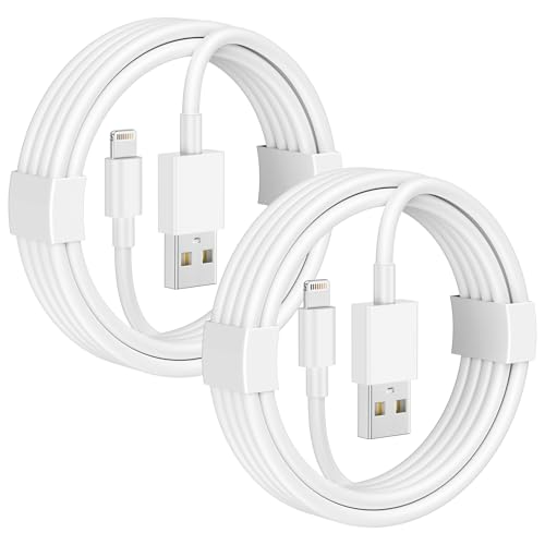 Ultimate Car i Phone Carplay Charging Cable – 2 Pack USB A to Lightning Cords for i Phone 14/13/12/11/Pro Max/XS/XR/X/8/7/6 Plus/SE & i Pad 9/8/7/6/5, Mini 5/4/3/2, Air 3/2 – Fast Charging, 3 FT White – Superior Compatibility & Performance for Road Trips and Daily Commutes
