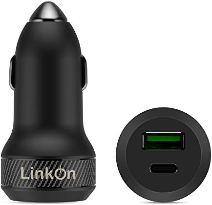 Experience Rapid Power with the Link On 84 W USB-C Car Charger: Dual-Port Fast Charging Adapter Featuring 60 W PD3.0 & 18 W QC3.0 for Mac Book, Dell XPS, Google Chromebook & More – Compact, Multi-Device Accessory with Enhanced Safety Mechanisms for Reliable Performance on the Road