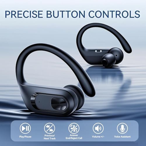 Premium Matte Black Sport Bluetooth Earbuds with Customizable Earhooks and Integrated Microphone – Superior Sound Quality and Instant Bluetooth Connectivity for Active Lifestyles – Waterproof and Long-Lasting Battery with Fast Charging – Perfect for Gym Sessions, Running, and Daily Commutes – Experience Ultimate Wireless Freedom with Ergonomically Designed In-Ear Headset for Comfort and Resilience – Ideal for Fitness Buffs and Everyday Listeners – Transform Your Audio Experience with Advanced Bluetooth 5.0 Technology, Sweat-Resistant Features, and Hands-Free Calling – Boost Your Performance and Stay Inspired with These High-Quality, Multi-Functional Earbuds