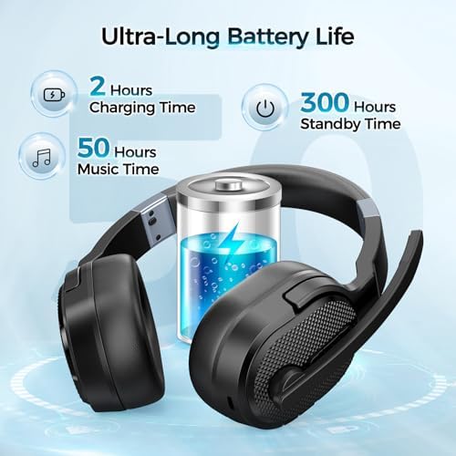 Professional Trucker Bluetooth Headset with 50+ Hours of HD Talk Time and Superior Noise Cancellation – Versatile Dual & Single Mode for Seamless Communication at Home, Office, or On-the-Go (Sleek Silver Finish) – Effortless Pairing and Broad Device Compatibility for Unmatched Convenience and Performance