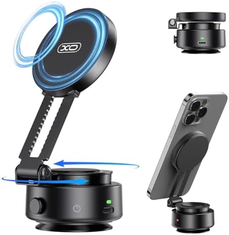 Electric Vacuum Magnetic Suction Phone Holder for Magsafe,360° Adjustable Magnetic Car Phone Mount,Foldable Portable Cell Phone Holder for iPhone 16/15/14/13/12 Series (Not Charge Phone) – Enhanced Compatibility and Speed