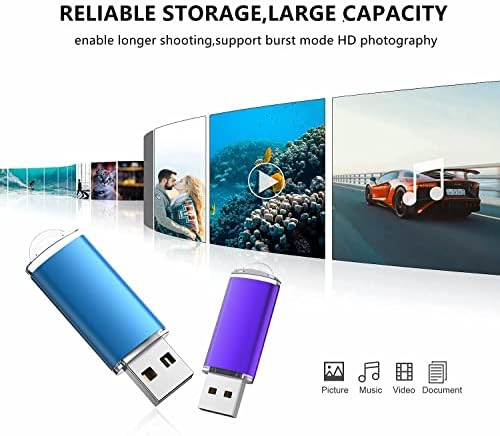 K&ZZ 5 Pack Multicolored 64 GB USB Flash Drives – High-Speed USB 2.0 Thumb Drives for Seamless Data Storage and Transfer – Ideal Portable Jump Drives for PC and Laptop Users – Vibrant and Durable Memory Stick Set for Effortless File Management