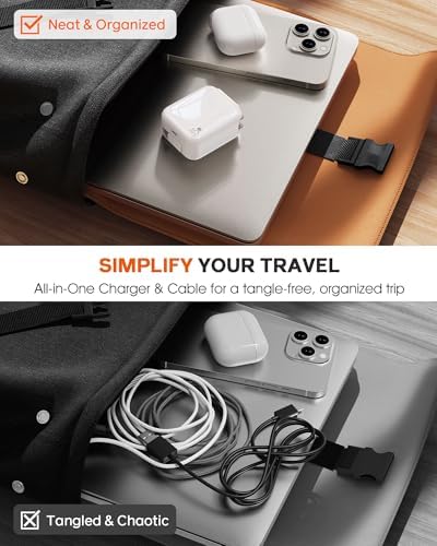 Compact 35 W Retractable USB C Wall Charger with Extendable Cable – Fast Charging Solution for i Phone 16, Galaxy S24/S25, Perfect for Home, Office, and Travel – Tangle-Free Design with Enhanced Compatibility and Durability