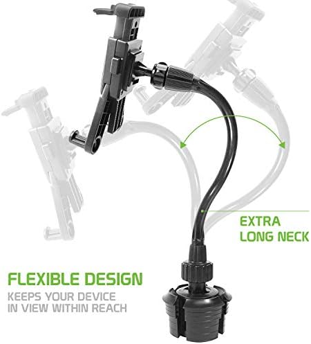 Revolutionary Car Cup Holder Phone Mount with Integrated Snack Tray – Ultimate Compatibility for i Phone, Samsung Galaxy, LG, Moto & Google Pixel – Hands-Free Convenience & 360-Degree Rotation for Safe Driving Enjoyment