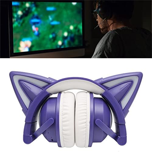 Vibrant RGB Cat Ear Headphones – Wireless Bluetooth Gaming & Music Headset with Customizable LED Light Show, Foldable Over-Ear Design for Kids & Adults – Perfect for Gaming, Parties, and Everyday Listening