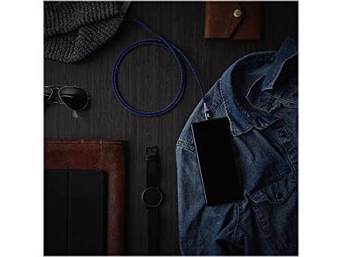Premium 4 ft Braided USB-C to USB-A Charging Cable by 360 Electrical Habitat | Fast Charging Cord for Phones, Tablets & Laptops | Durable Tangle-Free Design in Navy | Enhanced Compatibility for Seamless Power-Up Experience