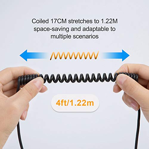 CableCreation Coiled USB C Cable 2Pack, Coiled USB A to USB C Cable for Car Type C Charger Cable for Carplay & Android Auto Compatible with iPhone 16,15, Samsung Galaxy S24 / S23, Pixel, Tablet – Enhanced Compatibility and Speed