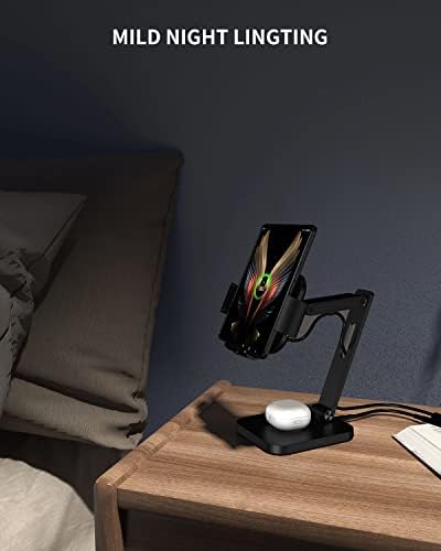 Dual-Function Wireless Charging Station for Samsung Z Fold Series & Galaxy Buds – Premium Aluminium Alloy Fast Charger with 20 W Adapter, Efficient 3-Coil Design for Seamless Charging Experience, Perfect for Home, Office, or Travel
