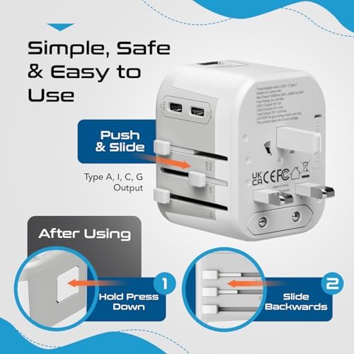 Compact Dual USB Travel Adapter for Effortless Charging in Australia, New Zealand, and China – Essential Type I Plug for Phones, Tablets, and Cameras – Quick Charge Capability with Universal Compatibility for Hassle-Free Global Adventures