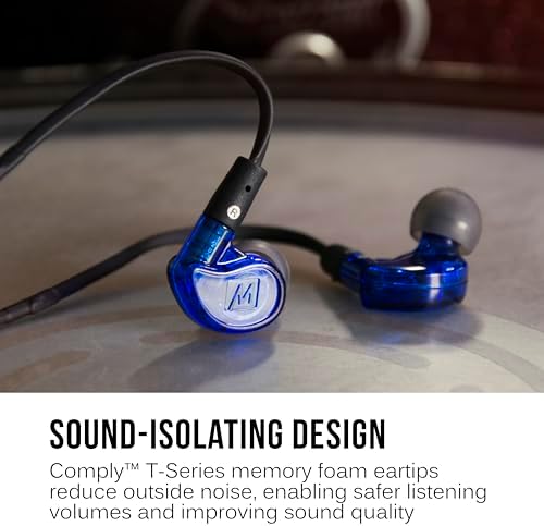 MEE audio M6 PRO In-Ear Monitor Headphones – 2 nd Gen Model with Superior Sound Quality, Customizable Fit Memory Wire Earhooks, and Durable Replaceable Cables for Professional Musicians – Noise Isolation Earbuds with Dual Cord Options (Black) – Perfect for Live Performances and Studio Recording