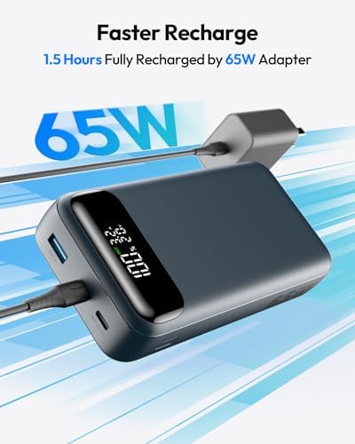 ADDTOP 20000 m Ah 65 W Portable Charger – Ultimate Fast Charging Power Bank with 3 USB Outputs for Laptops & Smartphones, Compatible with Mac Book, HP, Dell, i Phone 12-16, Samsung, Steam Deck – Lightweight & Reliable External Battery Pack for On-the-Go Power Solutions
