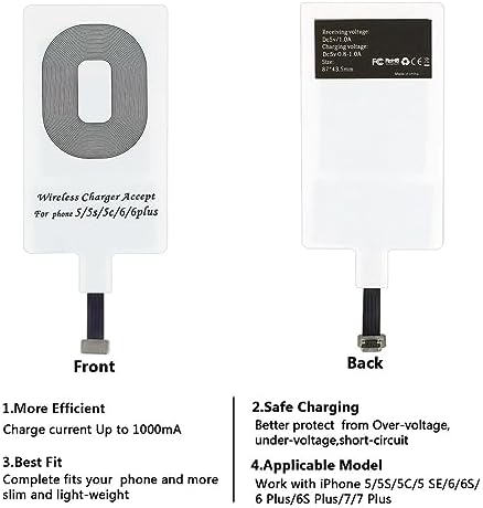 ANGELIOX Premium Fast Wireless Charging Pad with Integrated Receiver – Effortless Cord-Free Solution for i Phone Models 5 to 7 Plus, Enhance Device Durability and Streamline Your Charging Experience with Modern Elegance