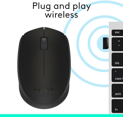 Logitech M170 Wireless Mouse – Ultra-Responsive Optical Tracking, Ambidextrous Design for All Users, 2.4 GHz USB Mini Receiver, 12-Month Battery Life, Perfect for PC, Mac & Laptop – Elevate Your Productivity with Seamless Wireless Freedom