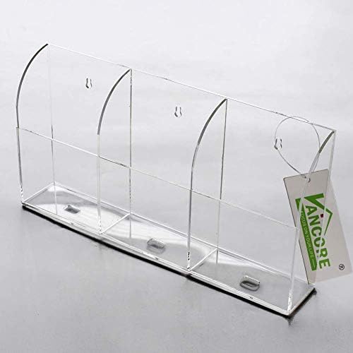 VANCORE Premium Clear Acrylic Wall-Mounted Charging Station: Ultimate Phone Holder & Remote Control Organizer with Triple Charging Ports for Streamlined Device Management – Chic Space-Saving Design for Every Room