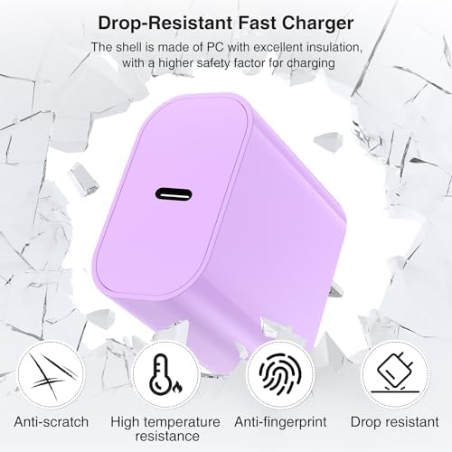 Elevate Your Charging Experience with the 20 W USB-C Power Adapter & 10 ft Type C Cable – Perfectly Engineered for i Phone 16/15, i Pad Pro, and Air Pods – Compact Wall Charger for Accelerated Power Delivery and Unmatched Portability – Superior Charging Speed for All Your Apple Devices on the Go