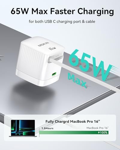 Revolutionize Your Charging Experience with the 65 W Retractable Wall Charger – PD Fast USB-C Adapter with Built-In Retractable Cable, Travel-Friendly Foldable Plug, Ideal for i Phone 16/15, Mac Book Pro, i Pad, Galaxy & More – Unmatched Speed and Versatility for All Devices
