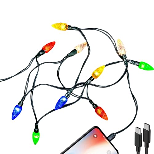 Illuminate Your Holiday Charging Experience with 2 Pcs LED Christmas Lights Type-C to Type-C Charger Cords – 4.5 FT USB-C Cables for Samsung, Android, i Phone 15, Plus, Pro, Max, Ultra – Stylish and High-Speed Power Transfer for Festive Fun