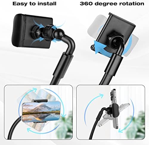 Cell Phone Stand, Neck Cell Phone Holder, Hand Free Flexible Gooseneck Phone Holder for Bed, Neck Phone Holder POV/Vlog Selfie Mount, Universal Multi-Functional Phone Stand for 4.7”-6.7” Phone – Enhanced Compatibility and Speed
