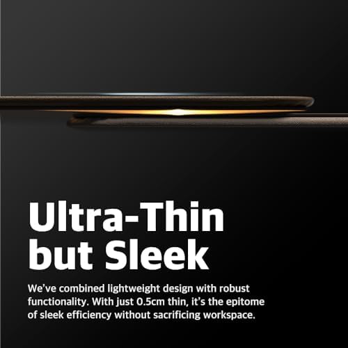 POUT H3 Midnight Blue Portable Qi Wireless Charging Mouse Pad – Effortless Device Charging Meets Sleek Workspace Efficiency for Laptops, i Phones, Air Pods & Samsung Galaxy – Lightweight, Non-Slip Design Enhances Productivity & Style