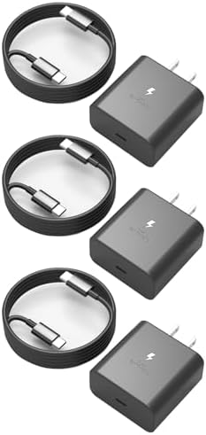 45 W USB C Charger Duo Pack – Ultra-Fast PPS Wall Adapter for Samsung Galaxy S25, S24, S23 Ultra & More – Includes 6 ft Type C Charging Cable for Enhanced Performance & Safety – Perfect for Home & Travel Use