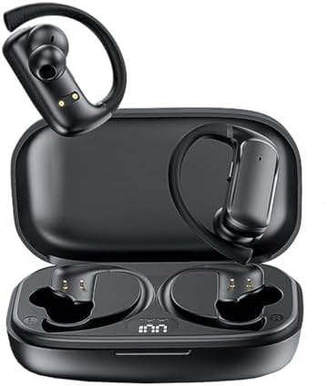 Elevate Your Audio Experience with Bluetooth 5.1 Sports Earbuds – Ergonomic Earhook Design for Secure Comfort, Immersive HD Sound for Gaming and Workouts, Sweatproof Durability for Active Lifestyles (Black)