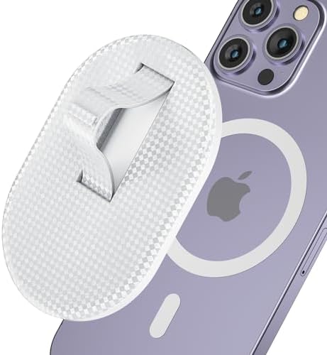 AUROX Mag Safe Phone Grip with Kickstand & Finger Loop – Premium Magnetic Holder for i Phone 12-16 Series in Sleek White – Unmatched Stability & Hands-Free Viewing for Ultimate User Convenience