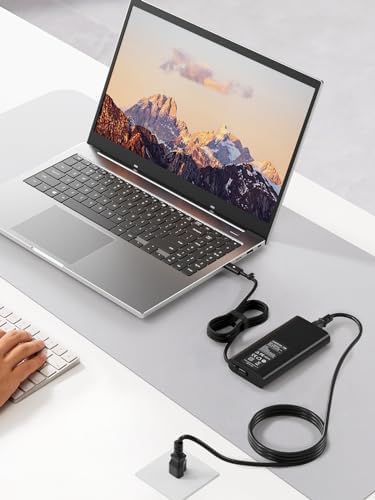 130 W USB-C Laptop Charger for Dell XPS, Precision, Latitude & Alienware Models – High-Speed Power Adapter with Durable Nylon Braided Cable and Safety Certifications – Ideal for Home, Office & Travel Use – Efficient Dual Charging with LED Indicator and Cable Management Strap – Compatible with Dell 90 W & 65 W Chargers – Over Voltage, Temperature & Short Circuit Protection Included
