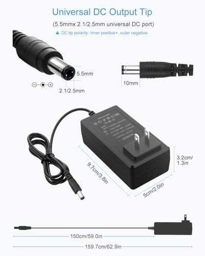 High-Performance 24 V 3 A AC to DC Power Supply Adapter – Reliable Transformer for LED Strip Lighting & CCTV Systems – Universal Input 100 V-240 V with 5.5 x 2.1 mm DC Connector for Optimal Device Compatibility and Stability