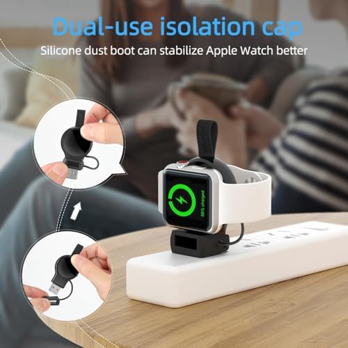 Portable Magnetic Wireless Charger for Apple Watch – Fast Charging i Watch Accessory for Ultra, Series 1-9, and SE – Travel-Friendly Cordless Design for Ultimate Convenience and Durability