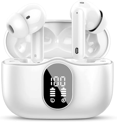 Btootos Ultra-Durable Bluetooth 5.4 Wireless Earbuds – Immersive Bass Sound with Noise-Cancelling Mic, IP7 Waterproof Design for Active Lifestyles, 36-Hour Playtime with LED Battery Display, Bold Yellow for a Striking Audio Experience