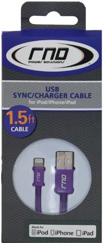 RND MFi Certified 1.5 FT Lightning to USB Cable for i Phone, i Pad & i Pod – Optimal Fast Charging & Data Sync Accessory for i Phone X Series, 8, 7, 6 Models – Durable & Portable Black Design for Everyday Use