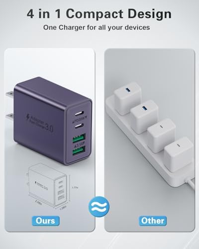 40 W Dual PD Fast Charging 4-Port USB C Charger Block Duo – Universal Compatibility for i Phone 16-11 Pro Max & Samsung Devices – Efficient Multi-Device Power Adapter for Home, Office, and Travel Use