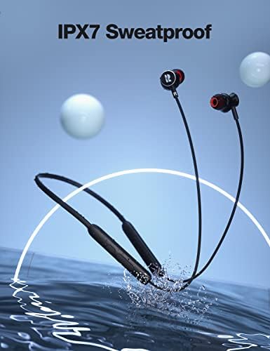Rythflo V5.2 Premium Wireless Bluetooth Earbuds – Sweatproof Neckband Headphones with Deep Bass, 30-Hour Battery Life, and Built-in Microphone for Ultimate Comfort and Connectivity – Perfect for Athletes and Music Lovers on the Go